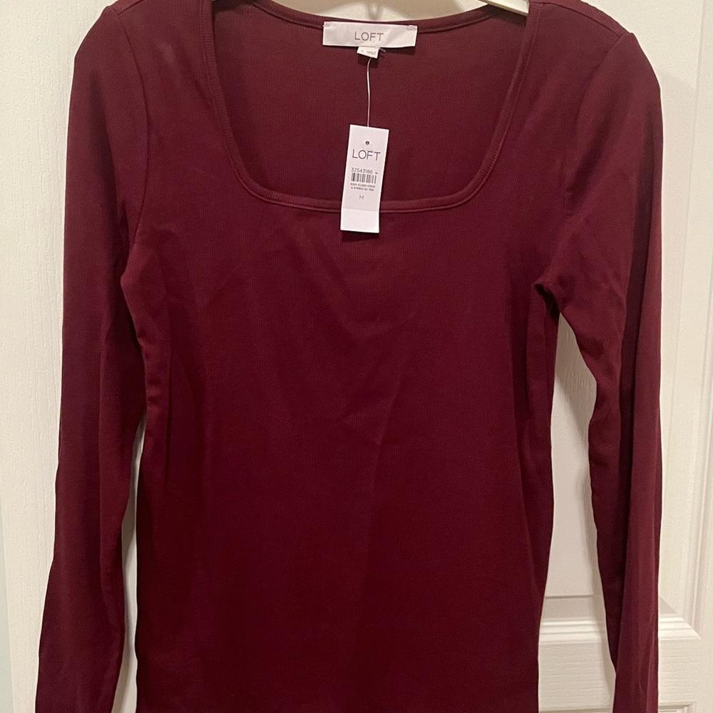 Loft burgundy long sleeve shirt